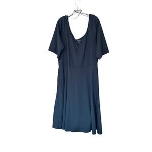 City Chic Navy Dressy Chic Night Out Cute Girl Elbow Sleeve A-Line Dress Size XL